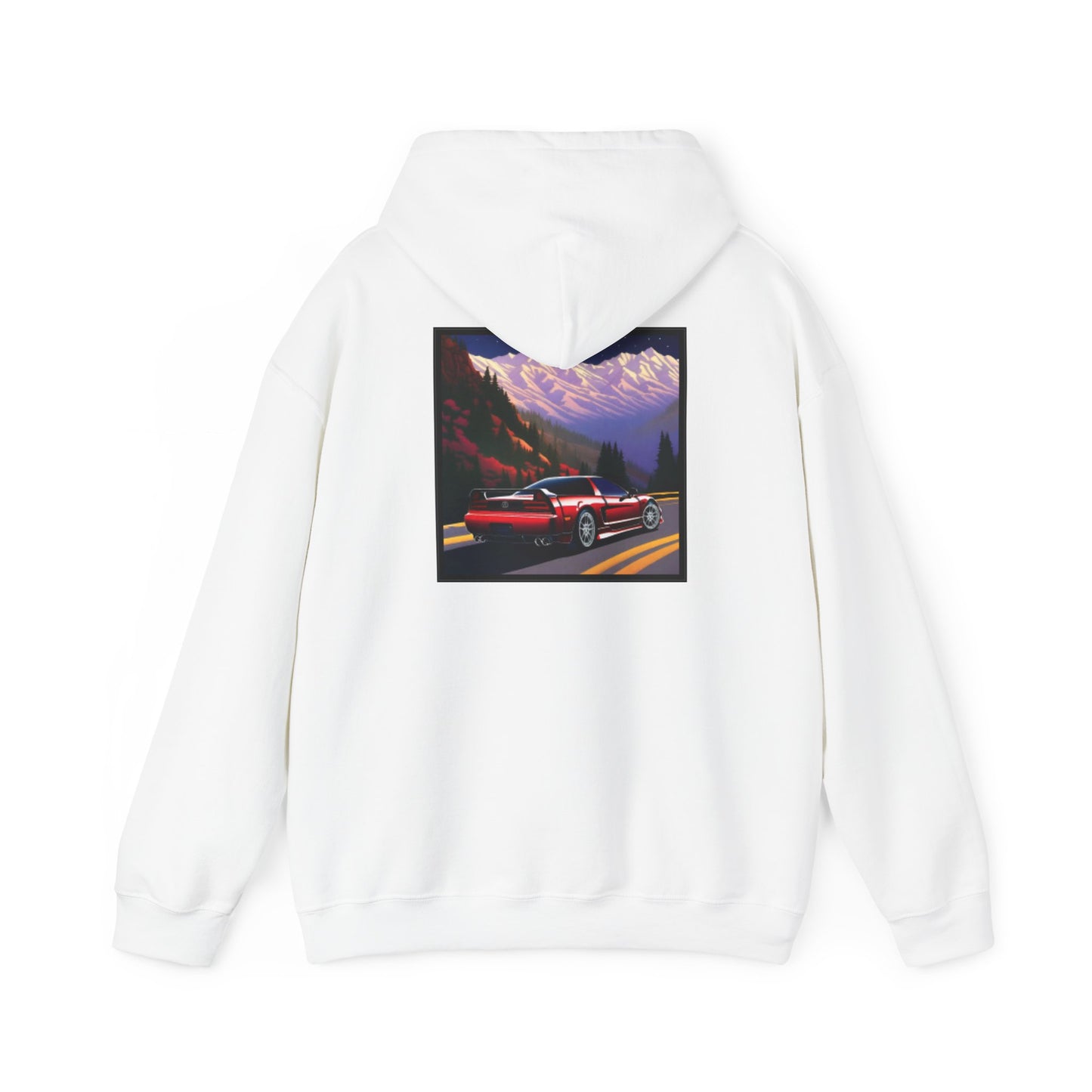 Sunset Drift Hooded Car Sweatshirt Pixel Art Acura NSX