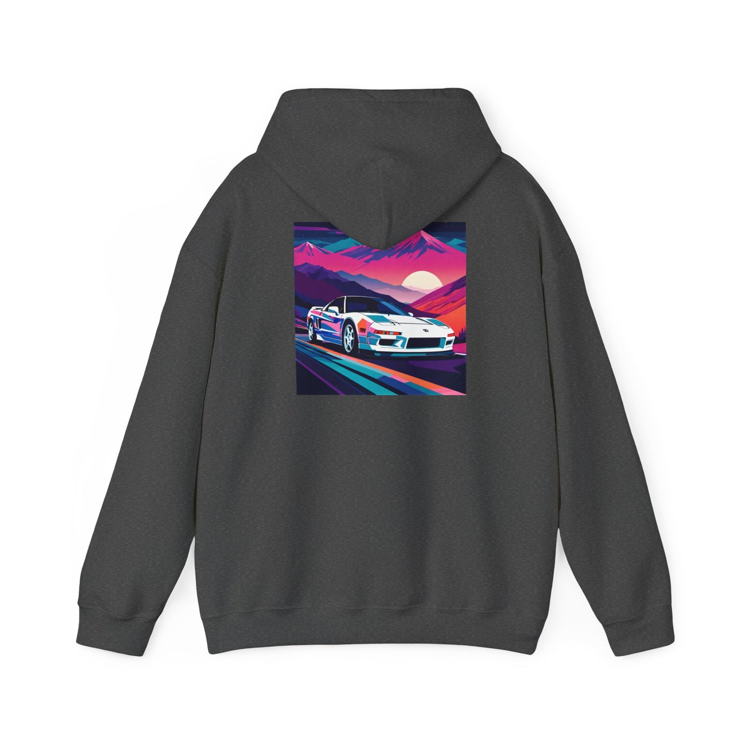 Sunset Drift Hooded Sweatshirt Synthwave Acura NSX