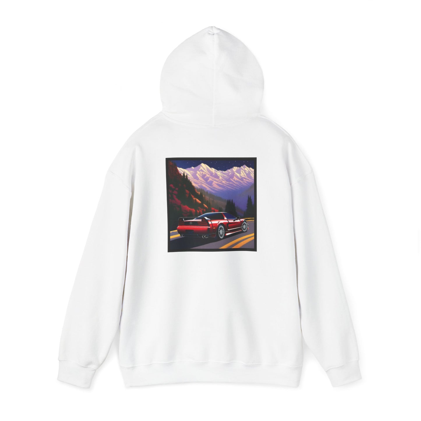 Sunset Drift Hooded Car Sweatshirt Pixel Art Acura NSX