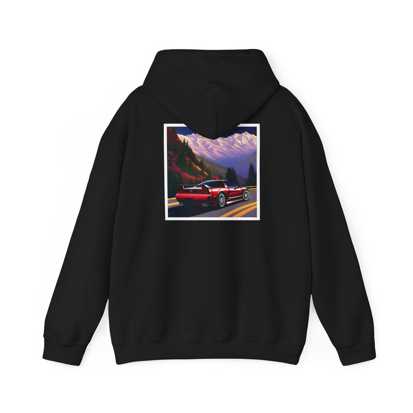 Sunset Drift Hooded Car Sweatshirt Pixel Art Acura NSX