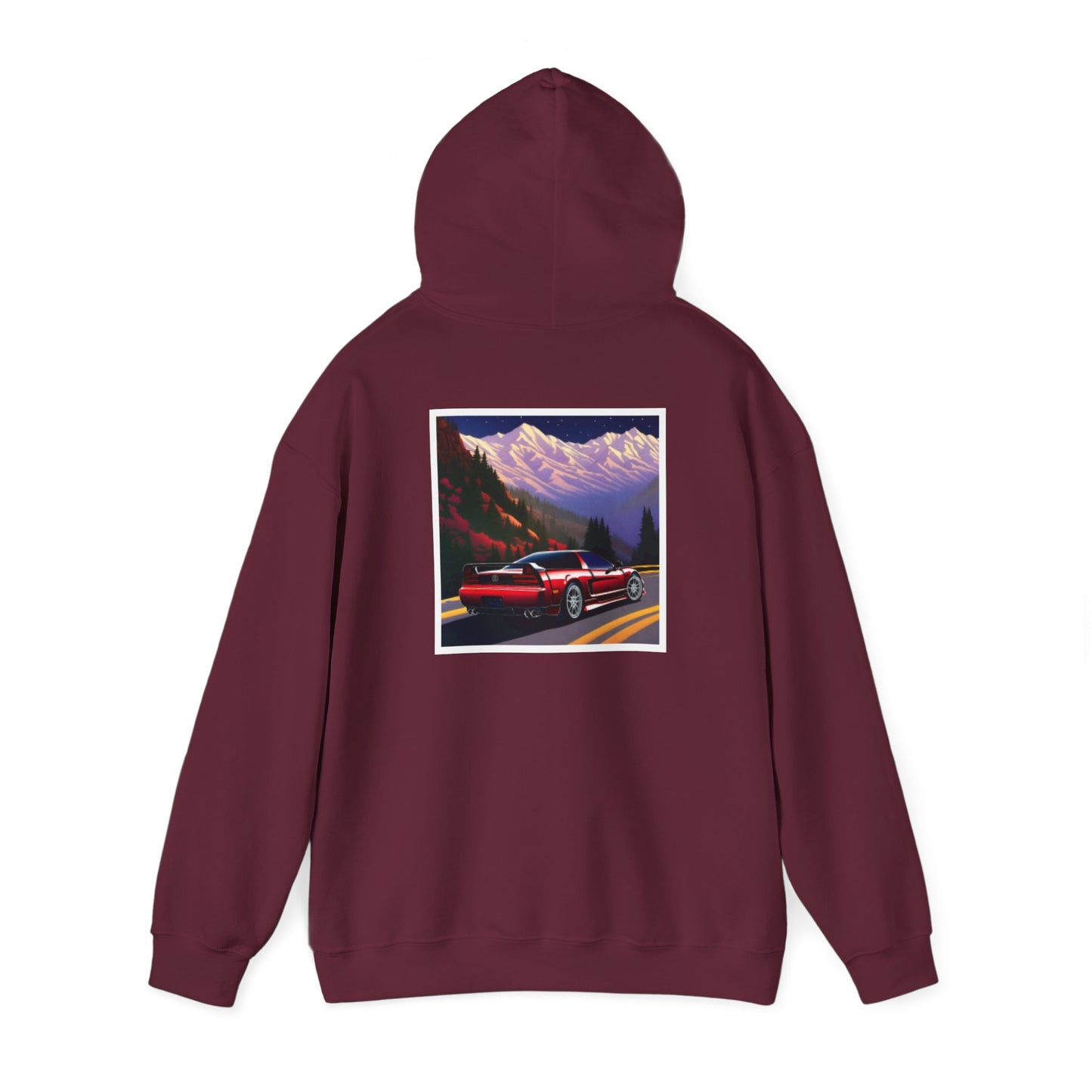 Sunset Drift Hooded Car Sweatshirt Pixel Art Acura NSX