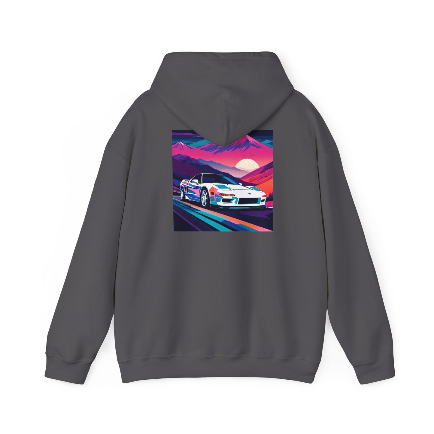 Sunset Drift Hooded Sweatshirt Synthwave Acura NSX