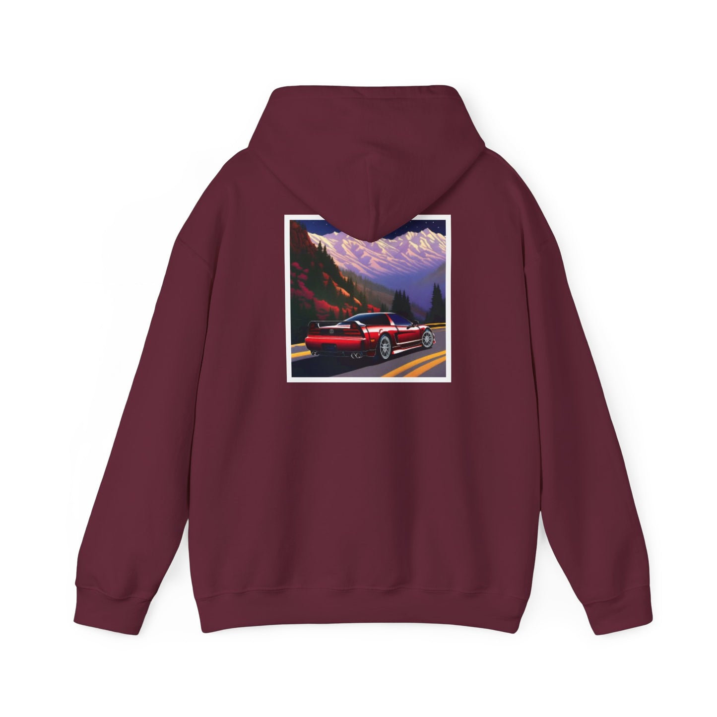 Sunset Drift Hooded Car Sweatshirt Pixel Art Acura NSX