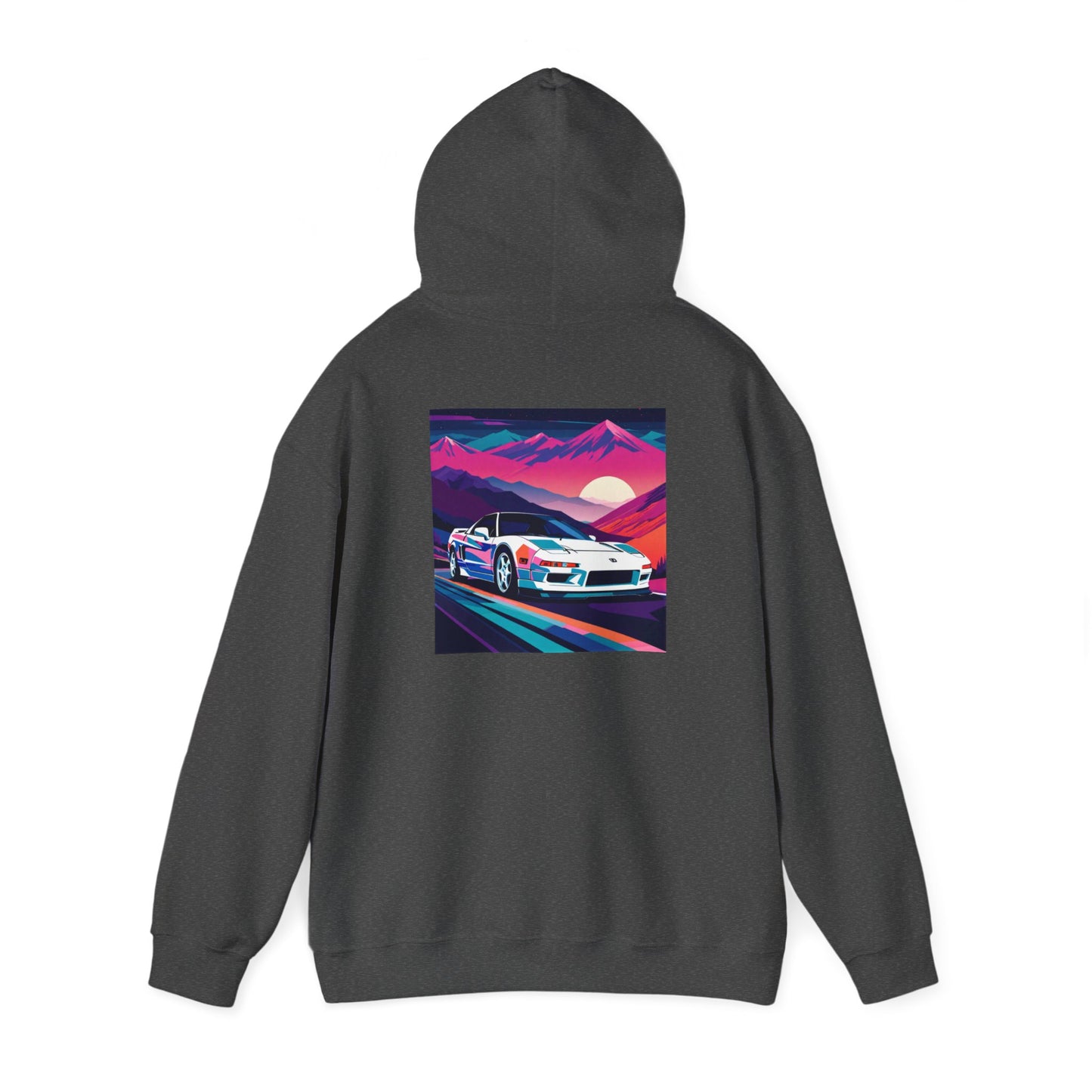 Sunset Drift Hooded Sweatshirt Synthwave Acura NSX